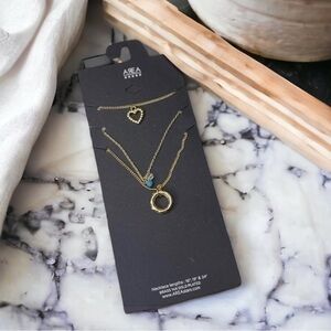 Nordstrom NWT Area Stars 14K Gold Plated Necklace Set 3 Tiers